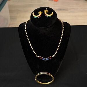 Elegant Multicolor Necklace, Bracelet and Earring Set